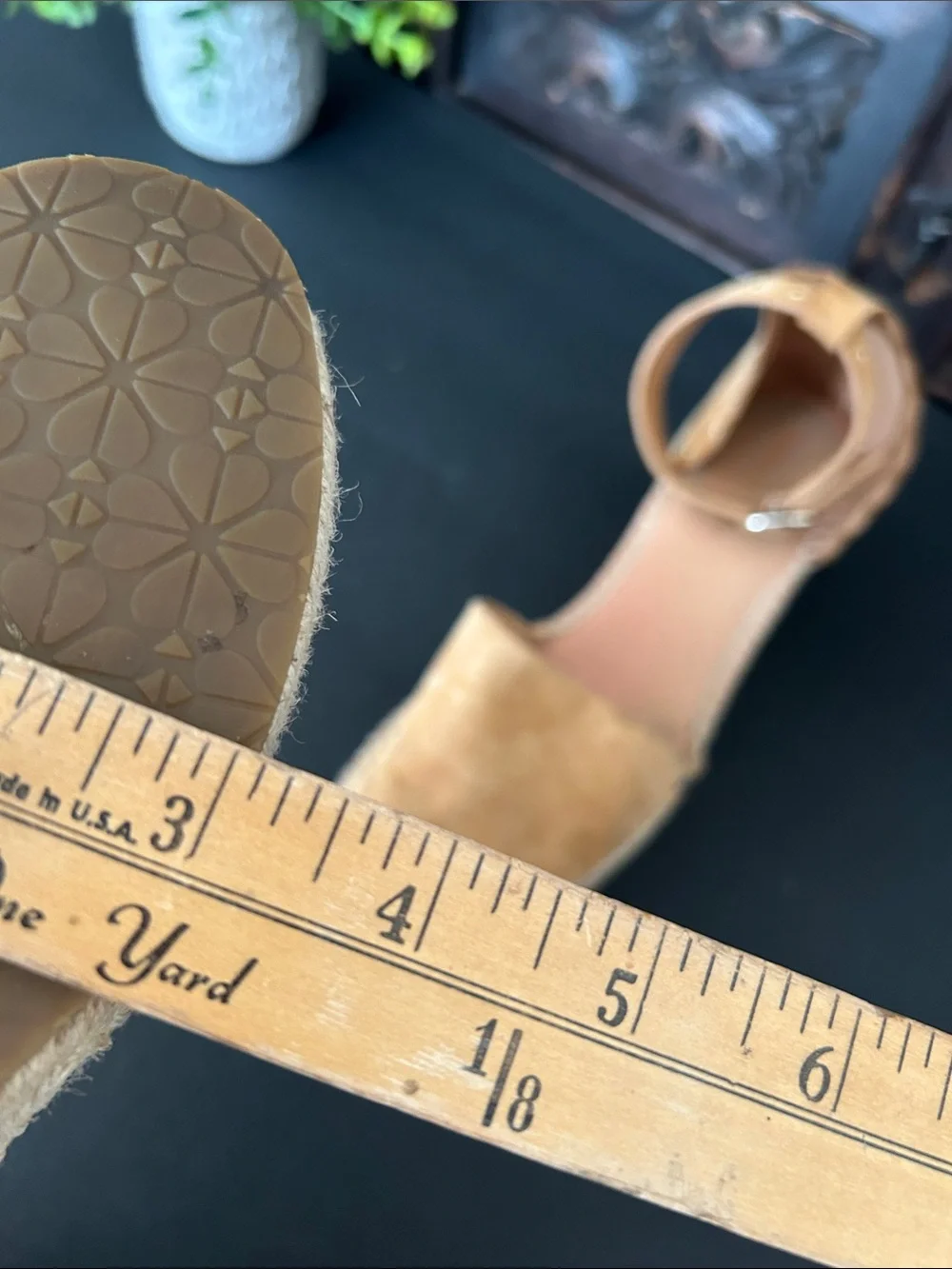kate spade Tan Suede Espadrille Wedge Sandals with Ankle Strap